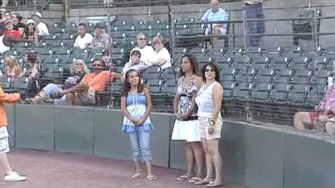 Lauren & Emily Tirado Singing at the Duck's Game