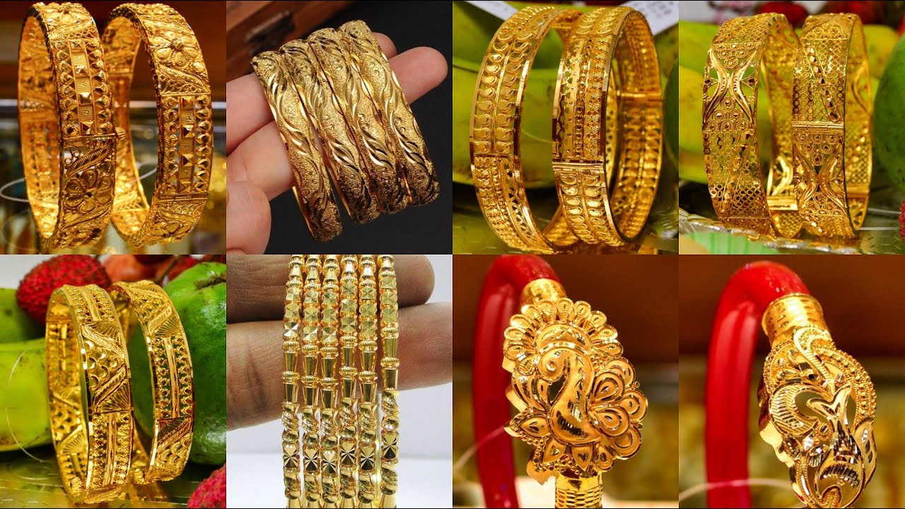 Latest Gold bangles designs 2021 with weight and price| gold jewellery ...