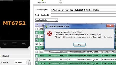 image system checksum failed / sp flash tool problem