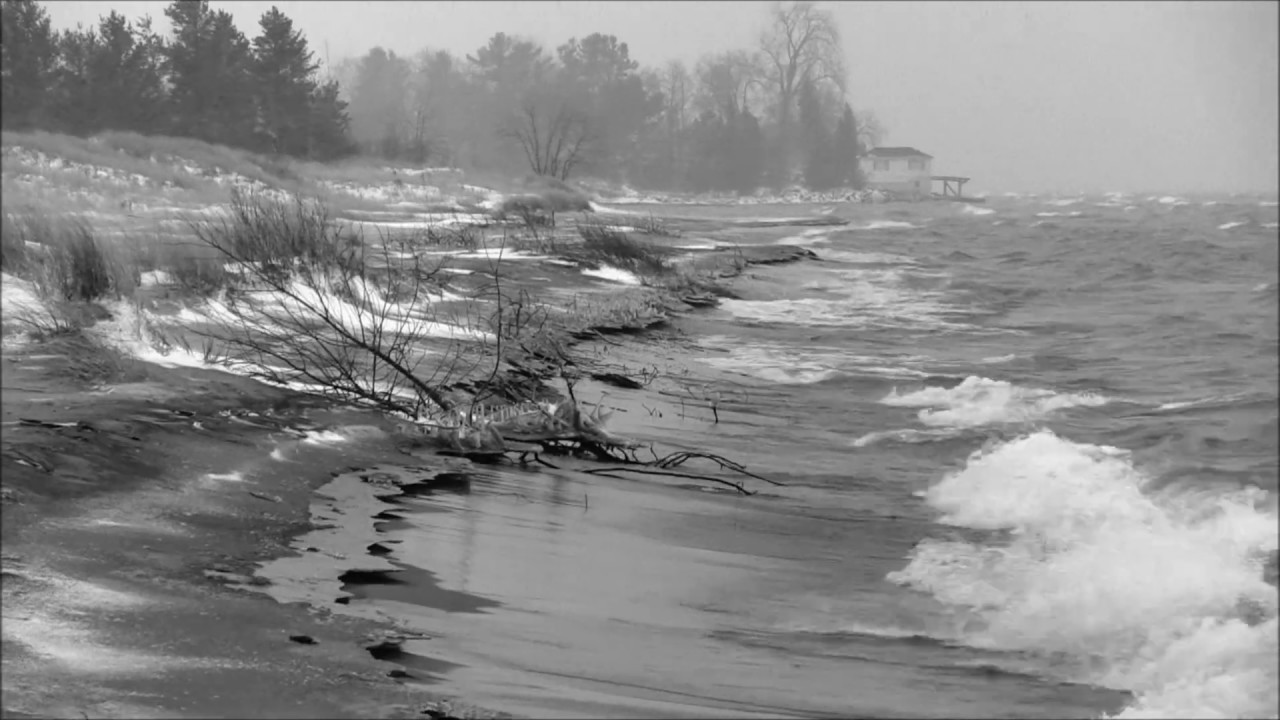 Black & White Lake Huron Deep Freeze. East Tawas, Michigan YouTube