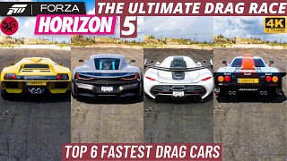 궁극의 드래그 레이스 - 가장 빠른 드래그 카 6대 Forza Horizon 5 | 4k 60fps screenshot 5