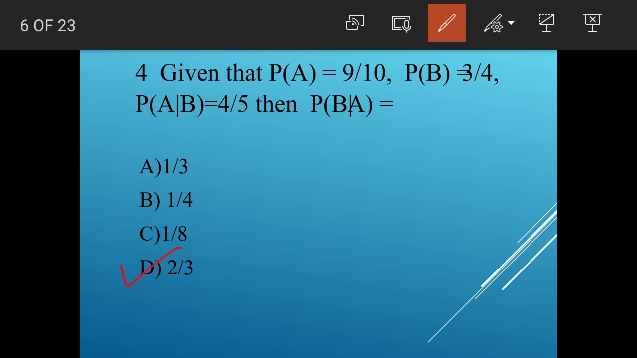 Multiple Choice Questions on Probability Theory