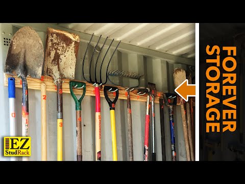 Garden Tool Storage with painted numbers to keep you organized