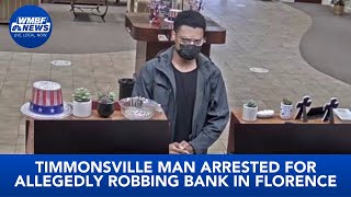 Timmonsville man arrested for allegedly robbing bank in Florence