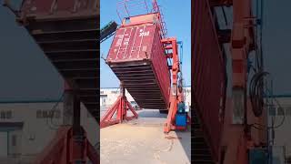 Marine Container Loading Process on a Tilting Platform