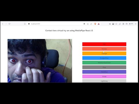 Contact lens virtual try on system using MediaPipe and React JS