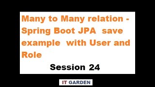 Many to Many relation  Spring Boot JPA Save operation using User and Role example part2 - Session 24