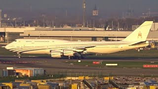 World's Biggest Private Jet Arriving and Departing | Boeing 747-8 BBJ Brunei Government at Brussels