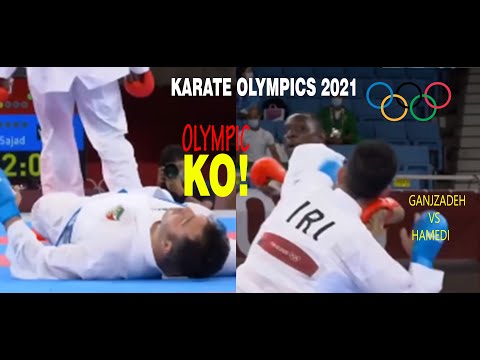 Ganjzadeh wins GOLD after Hamedi is disqualified | Olympic KO !! | GOLD after getting KO'd | Karate