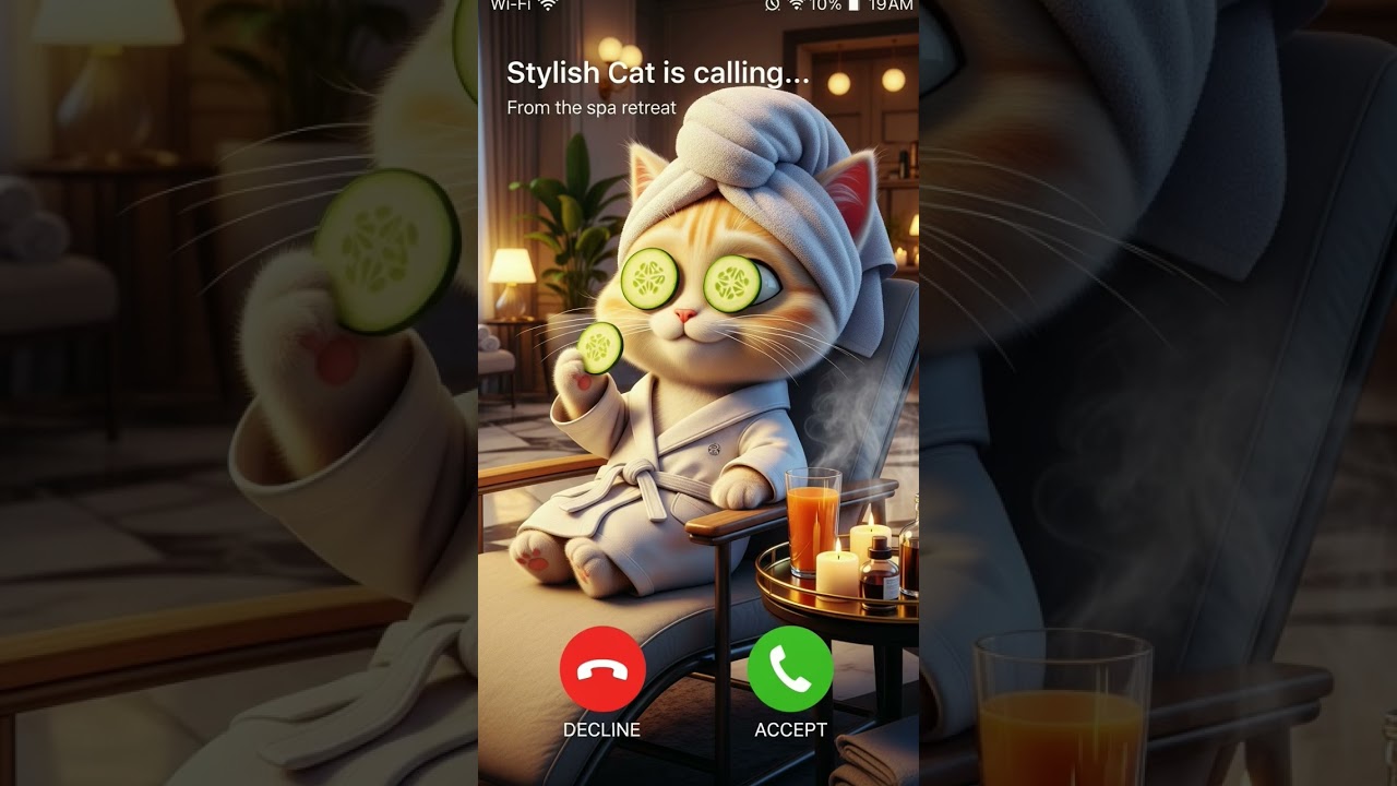 Stylish cat is calling 