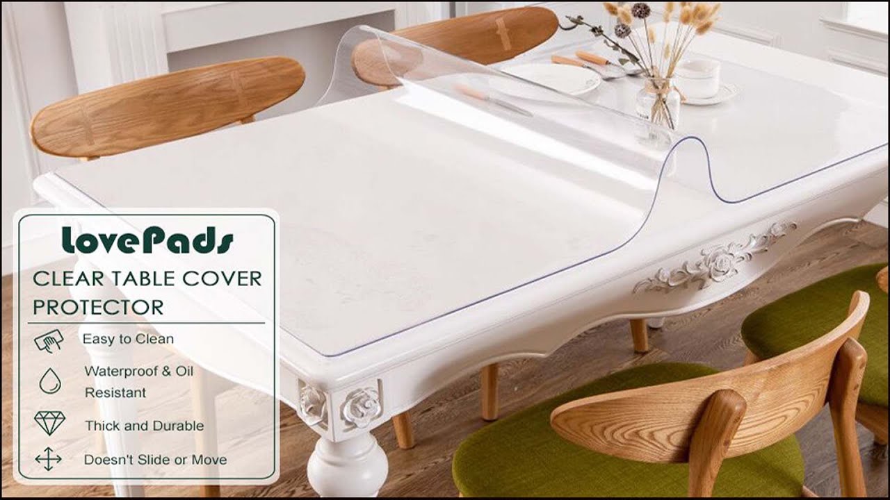 Clear Table Cover Protector LovePads Upgraded Version 1 5mm Thick Clear Table Cover Protector LovePads Upgraded Version 1 5mm Thick