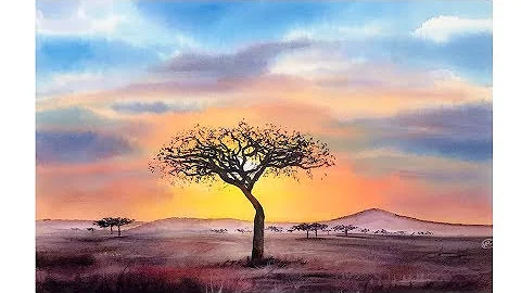 How to Paint Serengeti Landscape in Watercolors