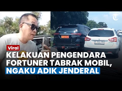 KELAKUAN PENGENDARA Fortuner Pelat TNI Tabrak Mobil Warga di Tol Japek, Ngaku Adik Jenderal