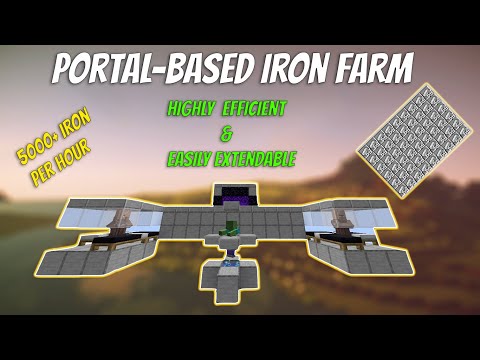 Minecraft Portal Based Iron Farm - 5000+ Iron Per Hour - Working all Versions