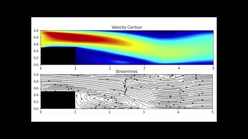 Transient backward facing step Re=300, fluid simulation (Python)