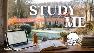 2-HOUR STUDY WITH ME Cloudy Day ☁️| 🎹Calm Piano | Pomodoro 25-5, Spring 2026 🌸