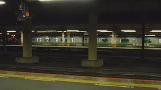 地震で運転見合わせ中のJR大船駅22時46分発予定の横須賀線普通逗子行きE217系2077SY-122横クラ+普通久里浜行きE217系Y-22横クラが運転再開により発車！JR逗子駅2番線で切り離し！