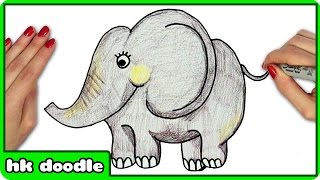 elephant step easy drawing draw doodle tutorial