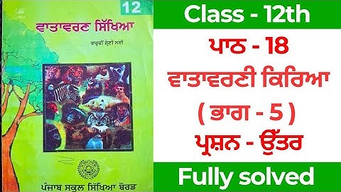 pseb class 12th evs chapter 18 question answer solution in punjabi medium #solution #pseb 