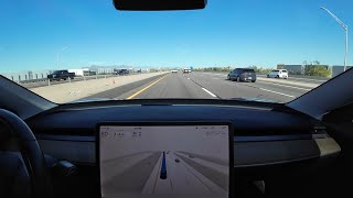 Tesla FSD 12.3.4 passes by Mesa Gateway Airport on the south L-202