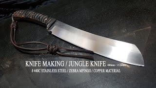 KNIFE MAKING / JUNGLE KNIFE, 400mm 15.8inch 수제칼 만들기#39