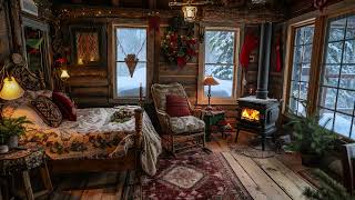Tranquil Winter Escape | Drift to Sleep with Soft Fire Crackles and the Serenity of Winter
