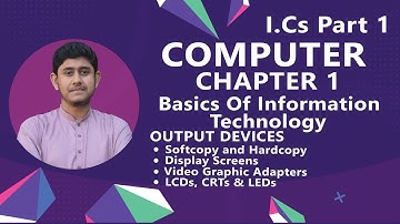 Output Devices, Softcopy, Hardcopy, Display Screens, Adapters, Screen, CRT | I.Cs Part 1 Chapter 1]