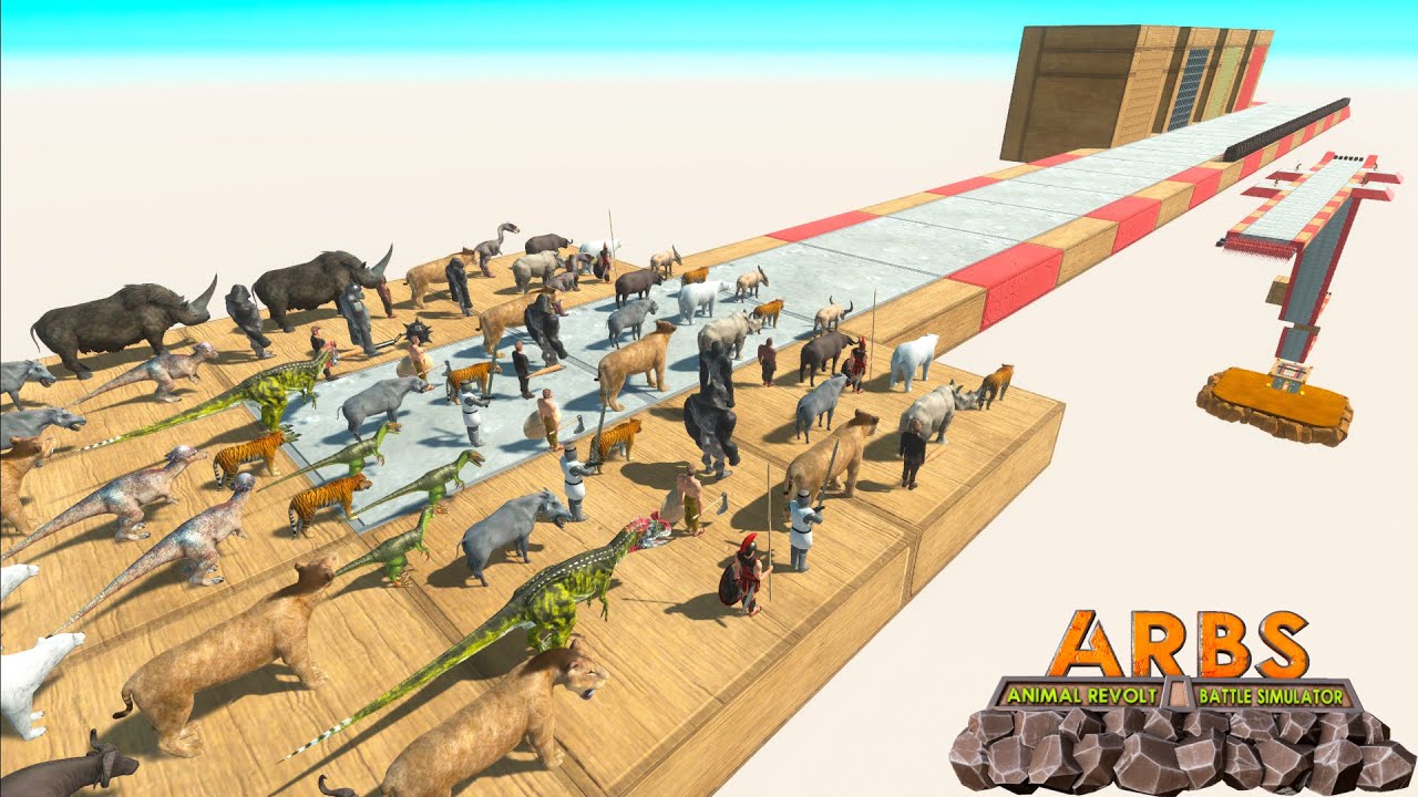 RUNNING AWAY FROM MONSTERS ON THE ROAD, CRAZY JUMPS FROM HEIGHTS - Animal Revolt Battle Simulator