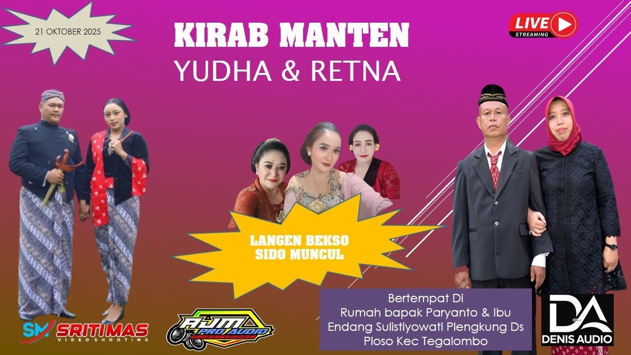 TAYUB SIDO MUNCUL, KIRAB MANTEN YUDA & RETNA PUTRA BPK PARYANTO & IBU ENDANG  ,PLENGKUNG PLOSO