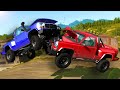 Insane Off-Road Truck Figure 8 Race Ends Badly! - BeamNG Multiplayer Mod