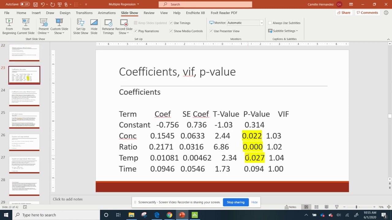 Multiple regression example 1 part 2 youtube