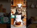 Chubby Orange Cat Cooks chocolate cake in the Cute Way ;) #CookingCat #CatLovers #soap #ASMR