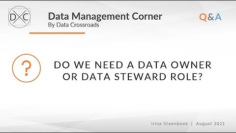 Do we need a Data Steward or Data Owner Role?