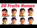 बच्चों के लिए फलों के नाम Fruits name English Vocabulary Learning for kids | Fun Learning 