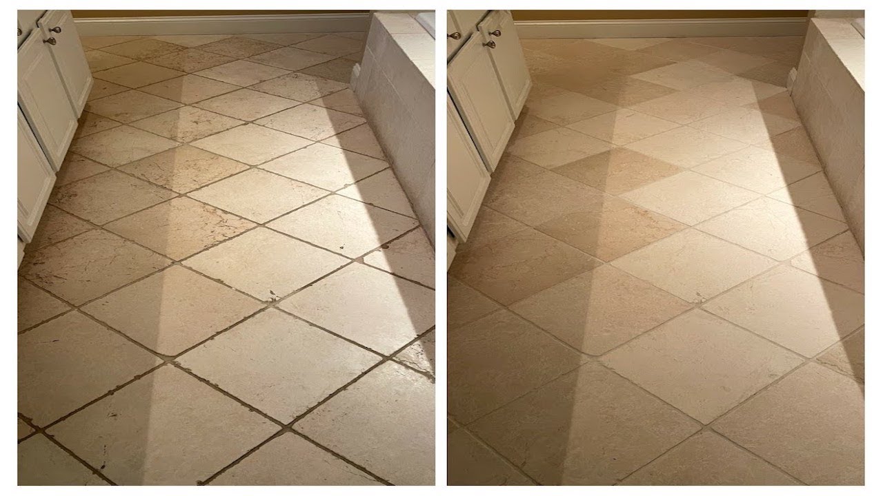 Cleaning Grout And A Tumbled Marble Floor