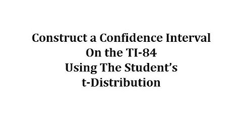 Mean Confidence Intervals Using Student