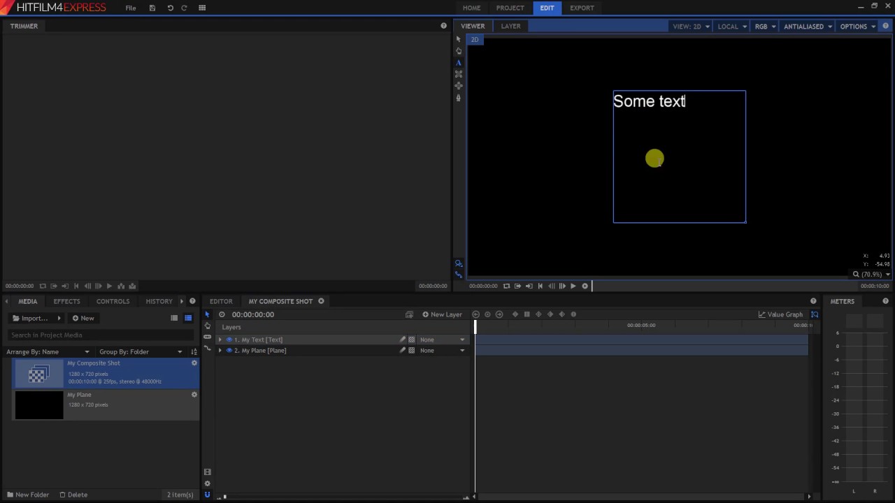 HitFilm4Express Tutorial Text on plain black background YouTube