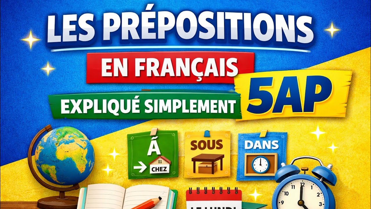📘 Les prépositions en français | 5AP expliqué simplement description hashtags mottags