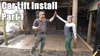 Installing A Vintage 4 Post Car Lift Part 1: Concrete