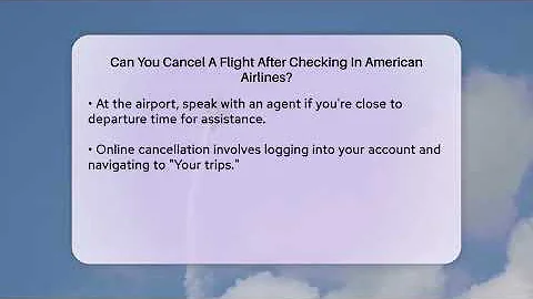 Can You Cancel A Flight After Checking In American Airlines? - Air Traffic Insider