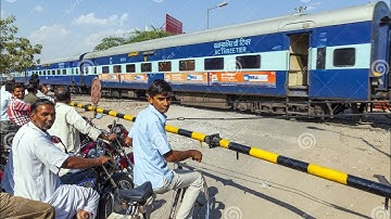 Fully clear signal train moving like bullets ! rail gate area with double power of engine#railgate