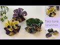 ツートンシュシュ作り方,How To Make Two Tone SCRUNCHIES, Easy Sewing Tutorials, Diy