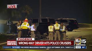 Wrong-way driver hits Tempe officers along SR-51