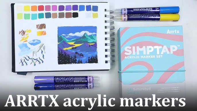 Better Than Posca Pens??? 🤔 Arrtx Acrylic Marker Set Review - No Pump Paint  Pens 