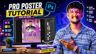 Eye Catching Birthday Poster Design | Photoshop Tutorial | Step By Step Tutorial | Rapha Editor