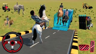 Buffalo 🐃 Camel 🐪 Horse 🐎 Loading and 🔥Transport Truck | Realistic Truck Simulator Gameplay screenshot 1