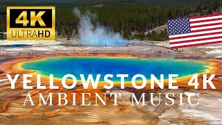 Yellowstone Drone 4K  Flying over Yellowstone National Park  Areal View with Relaxing Piano Music