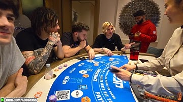 The whole table including the Dealer laughing at xQc’s fast talking