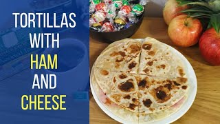 Breakfast in 5 min - tortillas with ham and cheese