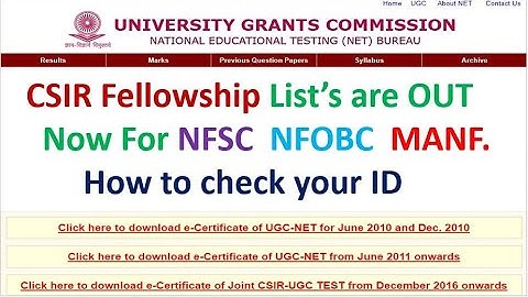 CSIR Fellowship List